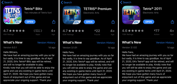 EA Tetris Games Removed From The App Store And Google Play Store | Mobile  Marketing Reads