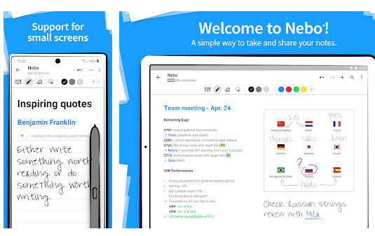 nepo-note-taking-app mobile marketing reads