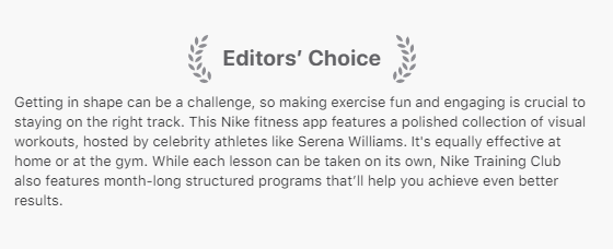 nike-training-club-editors-choice mobile marketing reads