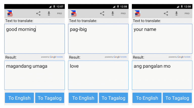 enlish to tagalog translator