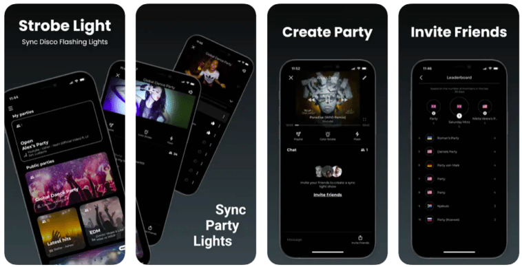 Strobe Light Rave Disco Party Mobile Marketing Reads