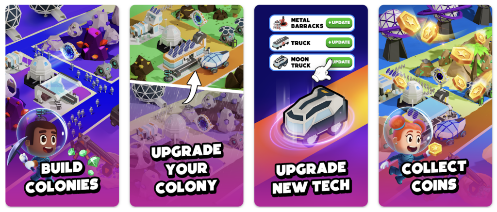 space-colony-idle-click-miner mobile marketing reads